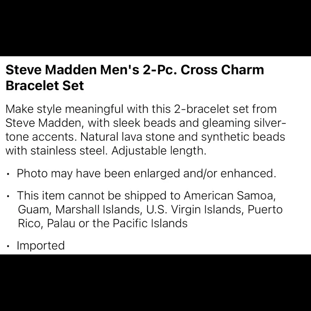 NWT Steve Madden Men’s 2-Pc Bracelet Set